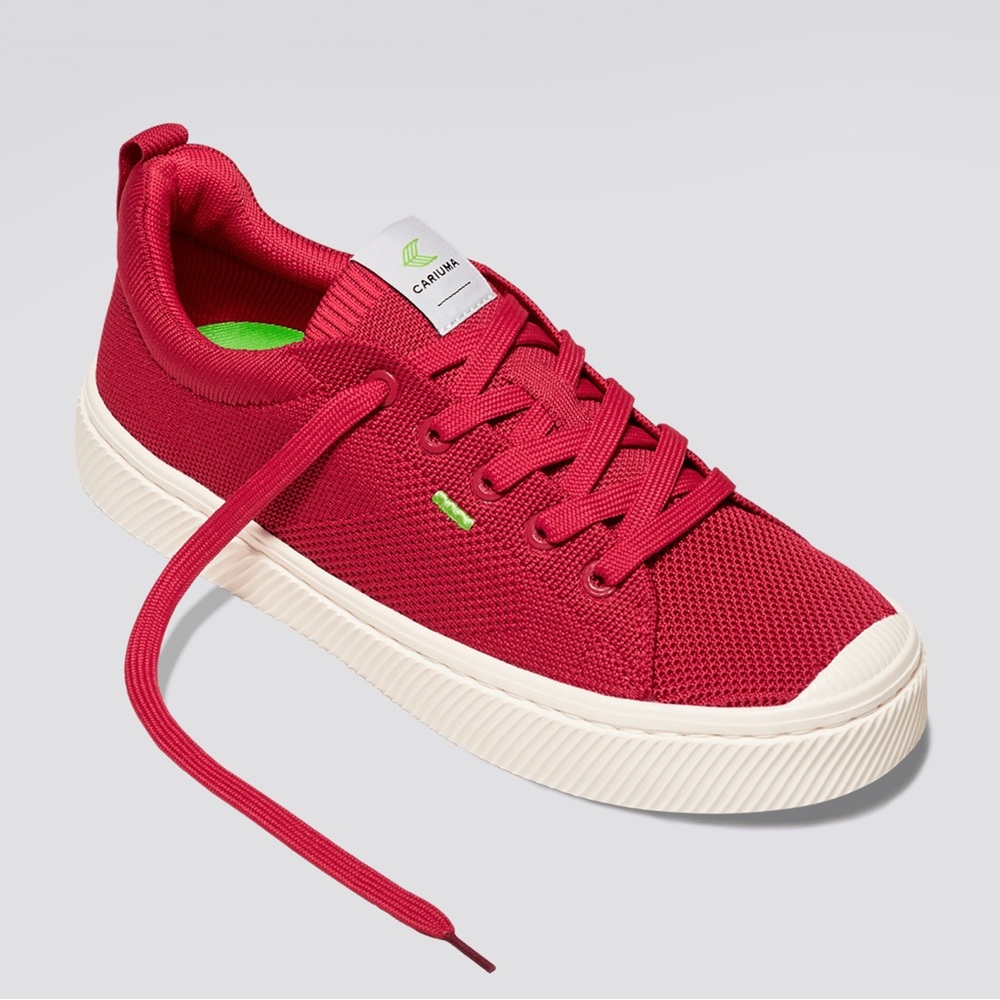 Cariuma Raw Red Knit Ibi Low Sneaker Size 7.5 - Picture 1 of 9